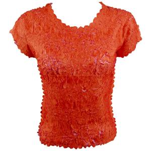 1151 - Origami Cap Sleeve Tops Orange - Flamingo - Queen Size Fits (XL-2X)