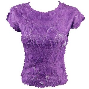 1151 - Origami Cap Sleeve Tops Purple - Lilac - Queen Size Fits (XL-2X)
