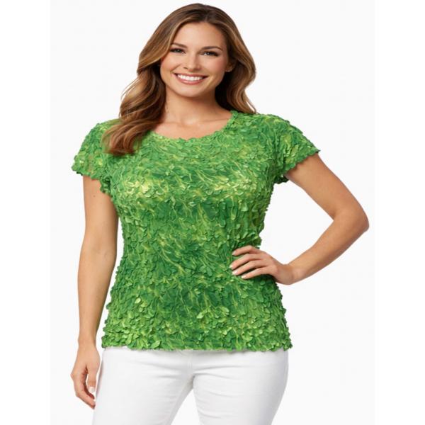 wholesale 1151 - Origami Cap Sleeve Tops Emerald - Lime - Queen Size Fits (XL-2X)