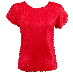 1154 - Petal Shirts - Cap Sleeve Solid Red - One Size Fits Most