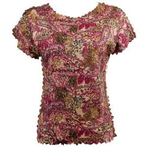 1154 - Petal Shirts - Cap Sleeve Paisley Raspberry - One Size Fits Most