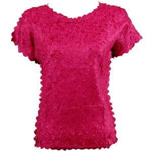 1154 - Petal Shirts - Cap Sleeve Solid Pink - Queen Size Fits (XL-2X)