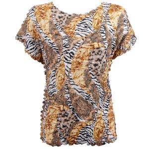 1154 - Petal Shirts - Cap Sleeve Safari Gold - Queen Size Fits (XL-2X)