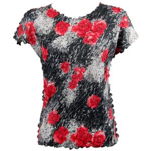 1154 - Petal Shirts - Cap Sleeve Spray of Roses - Queen Size Fits (XL-2X)