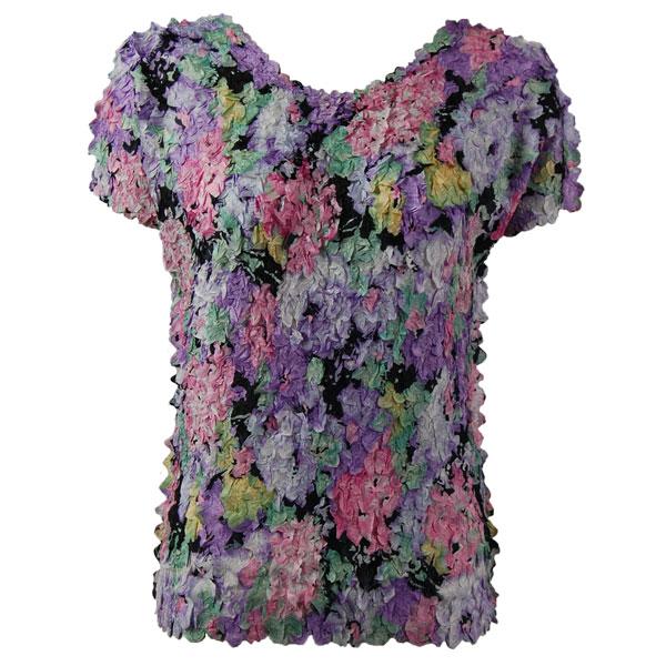 Petal Shirts - Cap Sleeve Lilac-Pink Floral - Queen Size Fits (XL-3X)