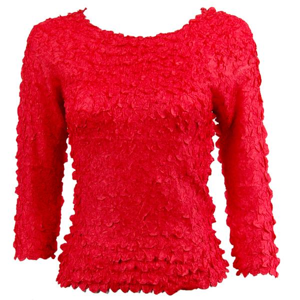 wholesale 1155 - Petal Shirts - Three Quarter Sleeve Solid Red (MB) - One Size Fits Most