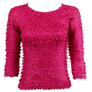 1155 - Petal Shirts - Three Quarter Sleeve Solid Pink - Queen Size Fits (XL-2X)