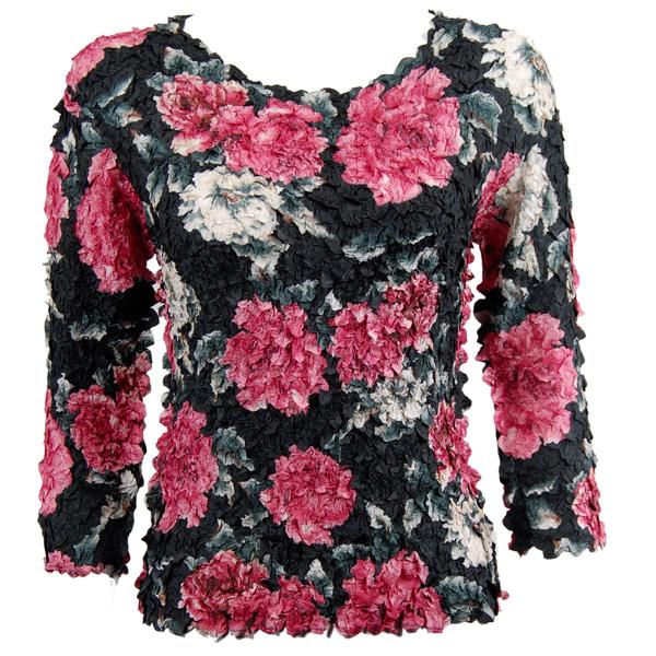 Wholesale 1155 - Petal Shirts - Three Quarter Sleeve Pink Floral - Queen Size Fits (XL-2X)