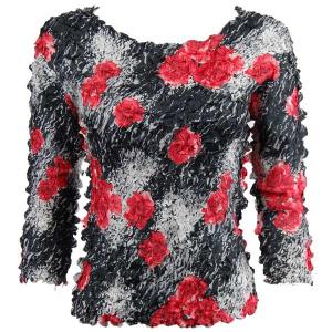 1155 - Petal Shirts - Three Quarter Sleeve Spray of Roses - Queen Size Fits (XL-2X)