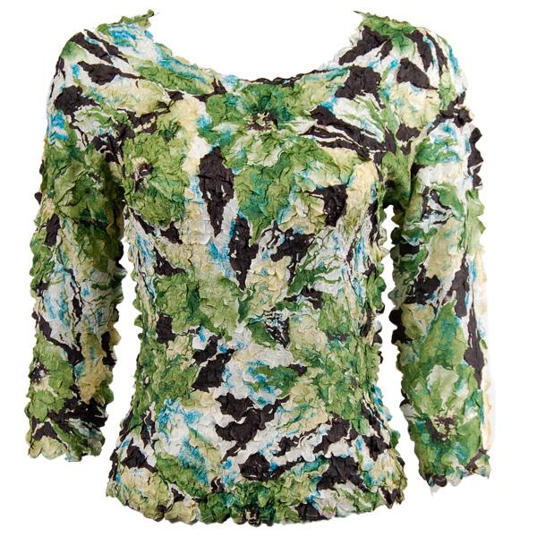 Wholesale 1155 - Petal Shirts - Three Quarter Sleeve Tropical Green - Queen Size Fits (XL-2X)