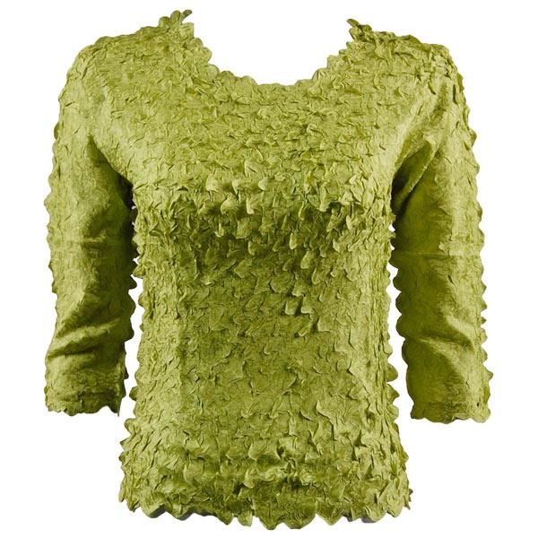 Wholesale 1155 - Petal Shirts - Three Quarter Sleeve Solid Sage Green - One Size Fits Most