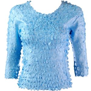 1155 - Petal Shirts - Three Quarter Sleeve Solid Sky Blue - One Size Fits Most
