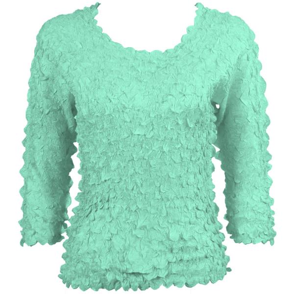 Wholesale 1155 - Petal Shirts - Three Quarter Sleeve Solid Light Turquoise - One Size Fits Most