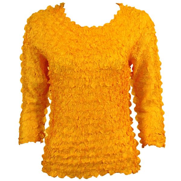 Wholesale 1155 - Petal Shirts - Three Quarter Sleeve Solid Yellow - Queen Size Fits (XL-2X)