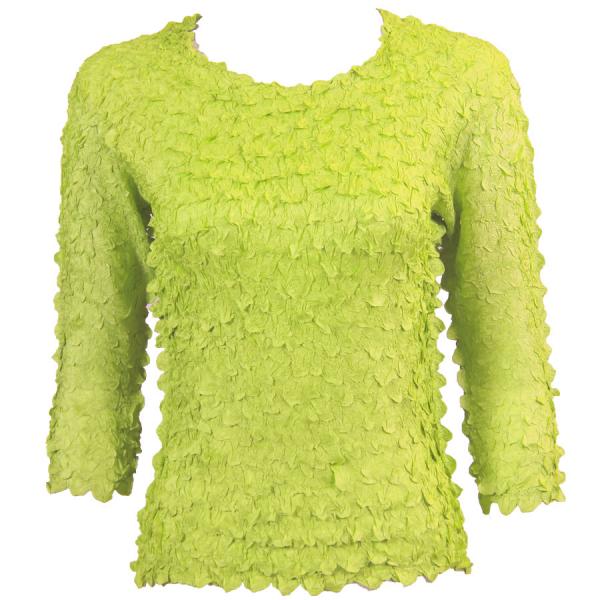 Wholesale 1155 - Petal Shirts - Three Quarter Sleeve Solid Light Green - Queen Size Fits (XL-2X)