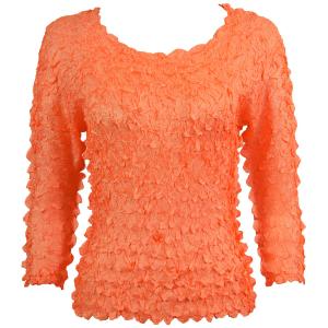 1155 - Petal Shirts - Three Quarter Sleeve Solid Tangerine - One Size Fits Most