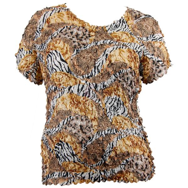 wholesale 1156 - Petal Shirts - Queen Cap Sleeve Safari Gold - Queen Size Fits (XL-3X)