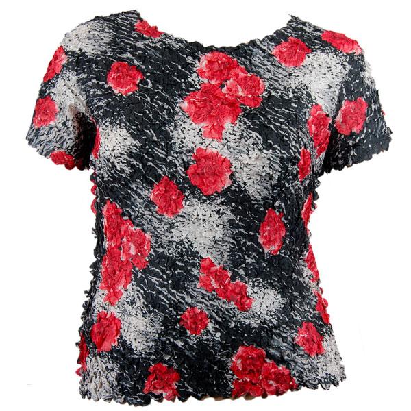 wholesale 1156 - Petal Shirts - Queen Cap Sleeve Spray of Roses (Special) - Queen Size Fits (XL-3X)