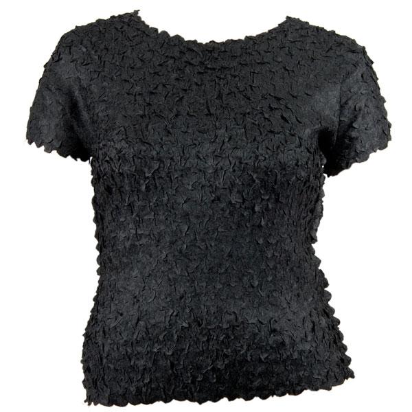 wholesale 1156 - Petal Shirts - Queen Cap Sleeve Solid Black - Queen Size Fits (XL-3X)