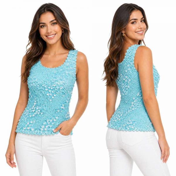 wholesale 1158 - Pinpoint Coin - Sleeveless Sky Blue  - One Size Fits Most