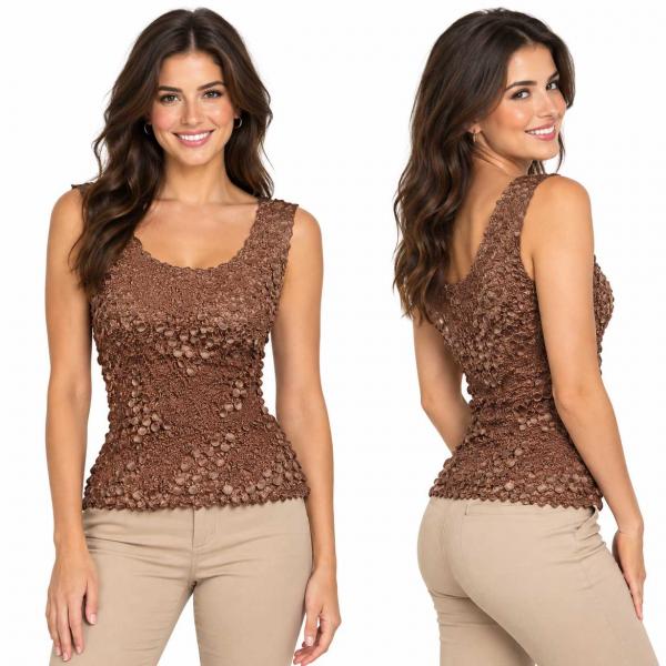 wholesale 1158 - Pinpoint Coin - Sleeveless Chocolate - One Size Fits Most