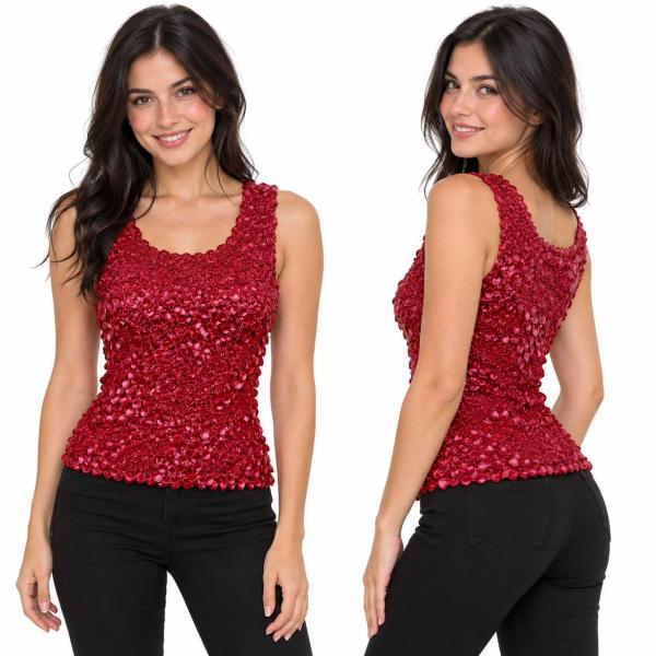 wholesale 1158 - Pinpoint Coin - Sleeveless Burgundy - One Size Fits Most