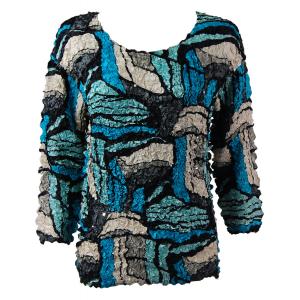 1159 - Sequined Abstract Petal Tops Turquoise - One Size Fits Most