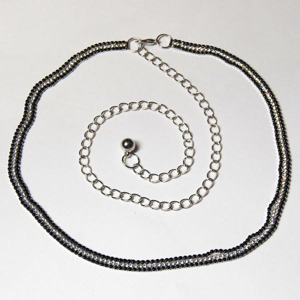Wholesale Belts - Metal & Chain* 7115 - Black Belt- Metal & Chain - 