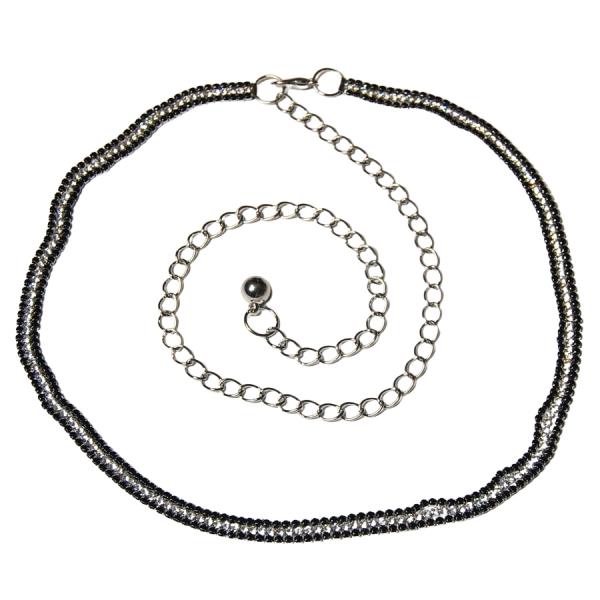 Wholesale 8709 Belts - Metal & Chain* 7115 - Black Belt- Metal & Chain - 