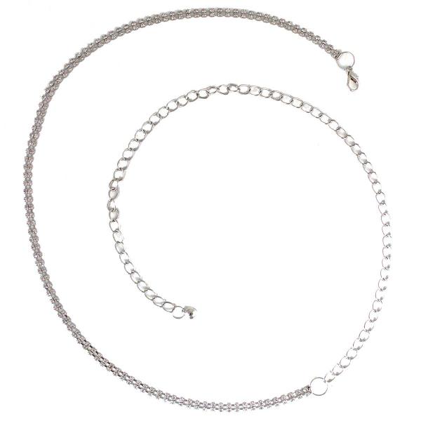 8709 Belts - Metal & Chain* 1021 - Silver Belt - Metal & Chain - 