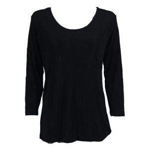 1175 - Slinky Travel Tops - Three Quarter Sleeve Black - One Size Fits Most