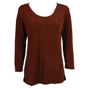 1175 - Slinky Travel Tops - Three Quarter Sleeve Brown - One Size Fits Most
