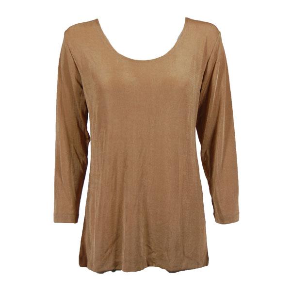 wholesale Slinky Travel Tops - Three Quarter Sleeve Champagne - One Size Fits Most