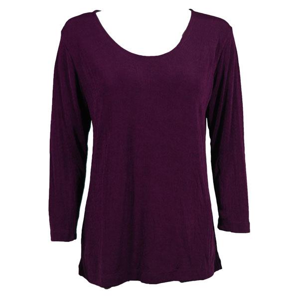 wholesale Slinky Travel Tops - Three Quarter Sleeve Purple - One Size Fits Most