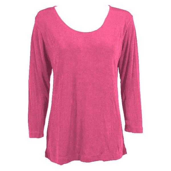 wholesale Slinky Travel Tops - Three Quarter Sleeve Raspberry - One Size Fits Most