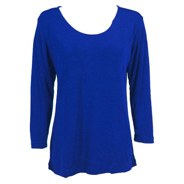 wholesale 1175 - Slinky Travel Tops - Three Quarter Sleeve Blueberry - One Size Fits  (S-L)
