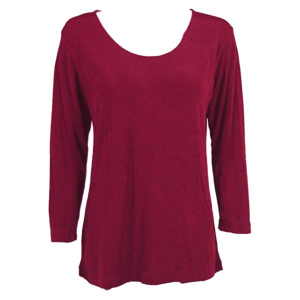 wholesale 1175 - Slinky Travel Tops - Three Quarter Sleeve Cabernet - One Size Fits  (S-L)