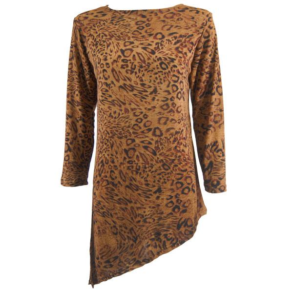 wholesale 1176 - Slinky Travel Tops - Asymmetric Tunic Leopard Print - One Size Fits Most