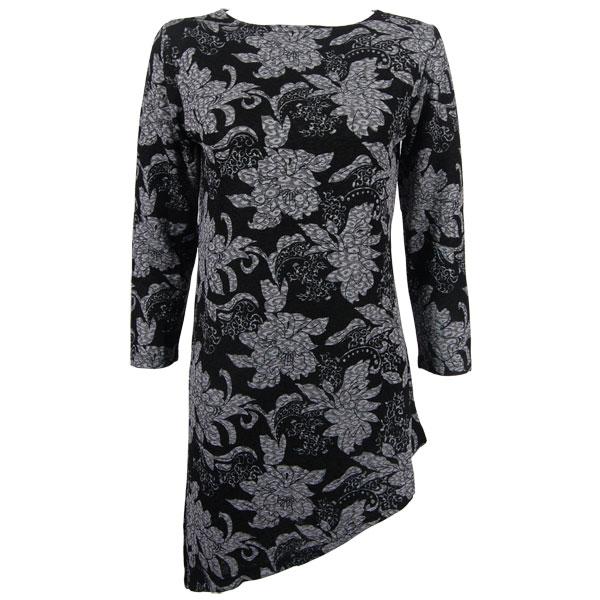 Wholesale 1178 - Slinky Travel Pants  Floral Silver on Black MB - One Size Fits Most