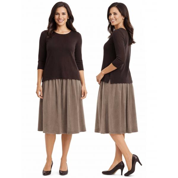 wholesale 1177 - Slinky Travel Skirts Taupe - One Size Fits Most