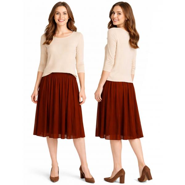 wholesale 1177 - Slinky Travel Skirts Brown - One Size Fits Most