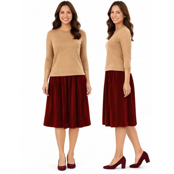 wholesale 1177 - Slinky Travel Skirts Cranberry - One Size Fits Most