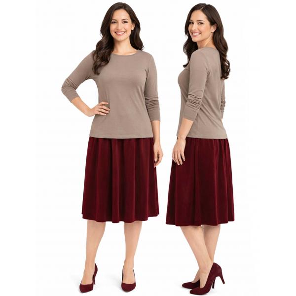 wholesale 1177 - Slinky Travel Skirts Wine - One Size Fits Most