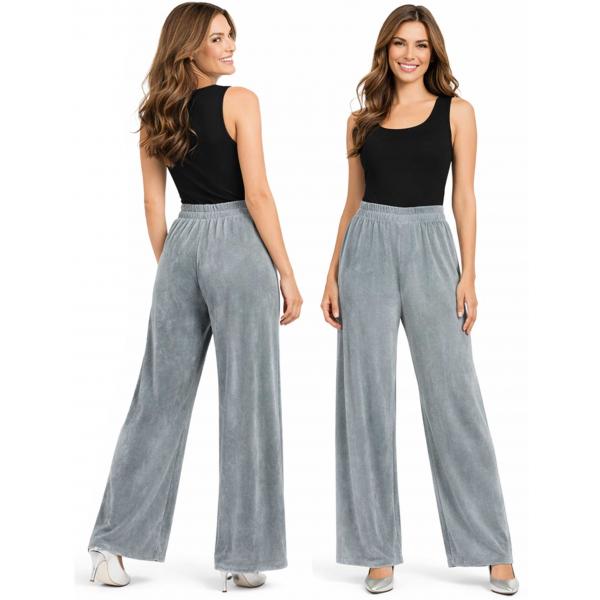 Wholesale 1178 - Slinky Travel Pants  Silver - 25 inch inseam (S-L)