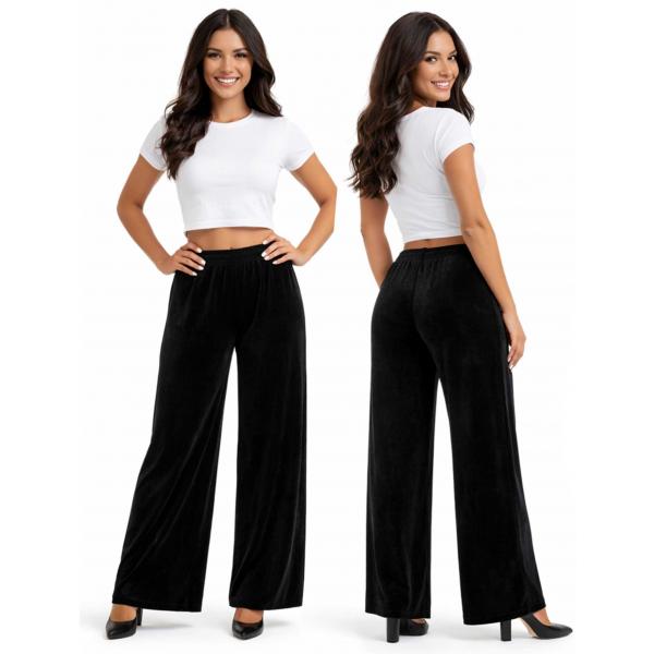 Wholesale 1178 - Slinky Travel Pants  Black - 27 inch inseam (S-L)