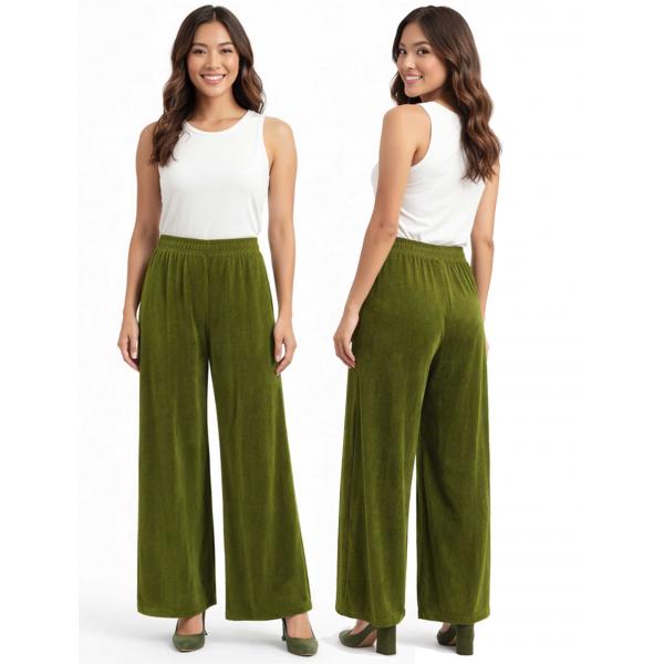 Wholesale 1178 - Slinky Travel Pants  Olive - 25 inch inseam (S-L)