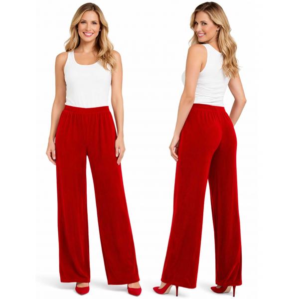 Wholesale 1178 - Slinky Travel Pants  Red - 27 inch inseam (S-L)