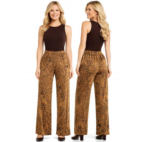 Wholesale 1178 - Slinky Travel Pants  Leopard Print  - 29 inch inseam (XL-2X)