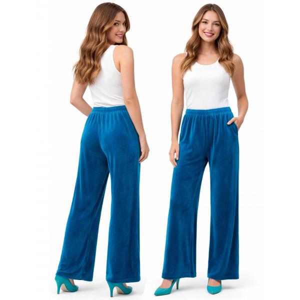 Wholesale 1178 - Slinky Travel Pants  Turquoise - 29 inch inseam (S-L)