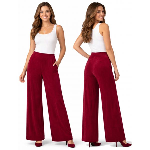 Wholesale 1178 - Slinky Travel Pants  Cabernet  - 25 inch inseam (XL-2X)